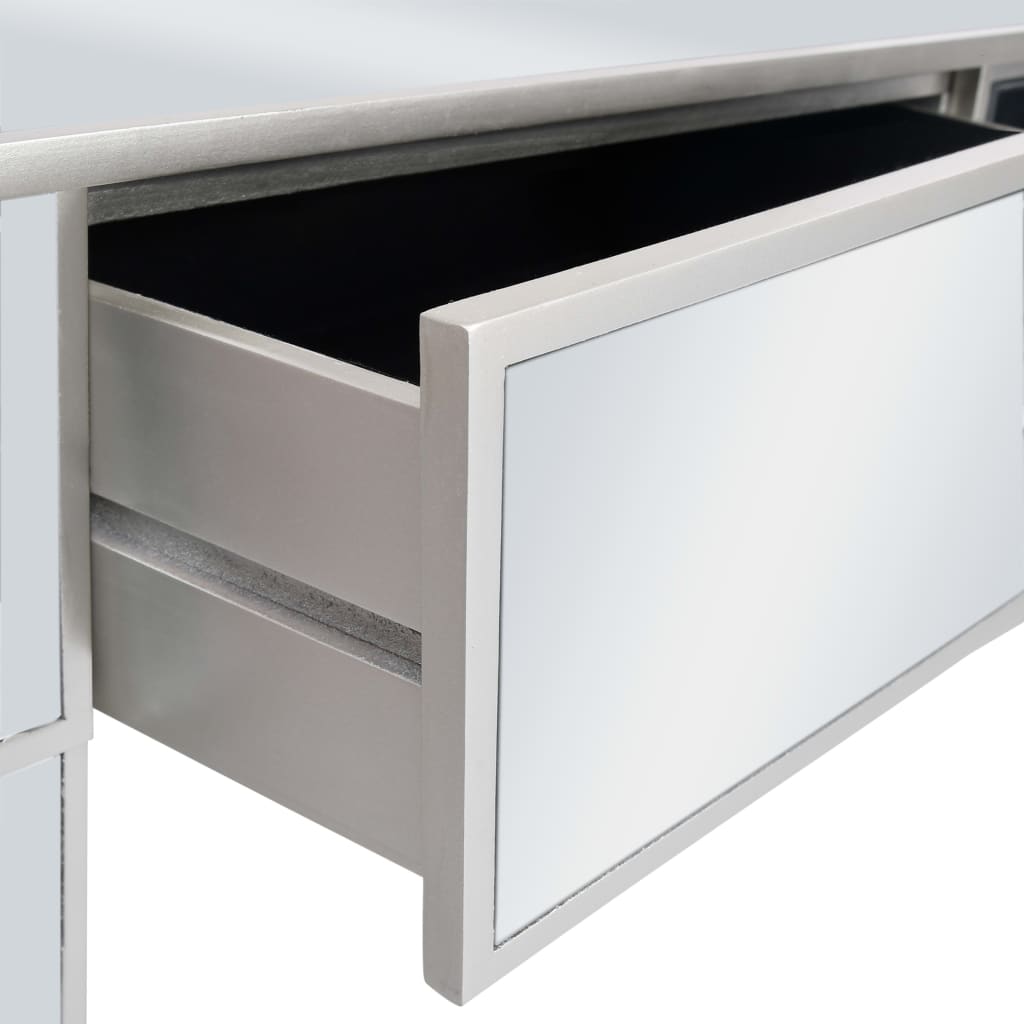 Table console miroir MDF et verre 106,5 x 38 x 76,5 cm - XIOS