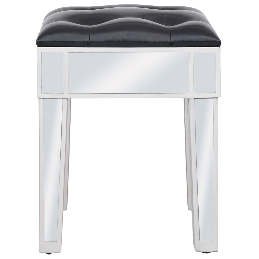 Coiffeuse miroir avec tabouret MDF et verre - XIOS