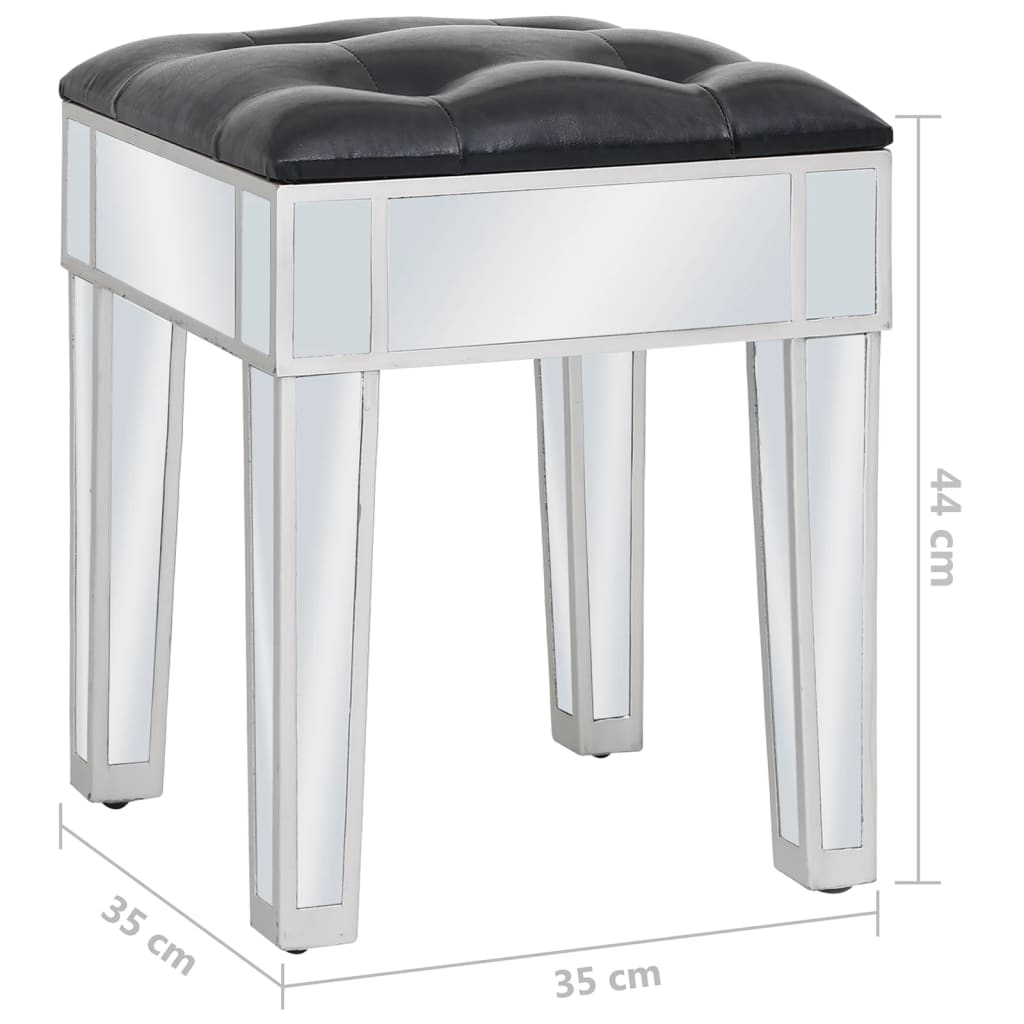 Coiffeuse miroir avec tabouret MDF et verre - XIOS