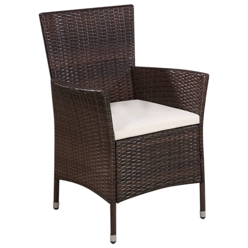 Mobilier de bistro 3 pcs Résine tressée Marron - XIOS