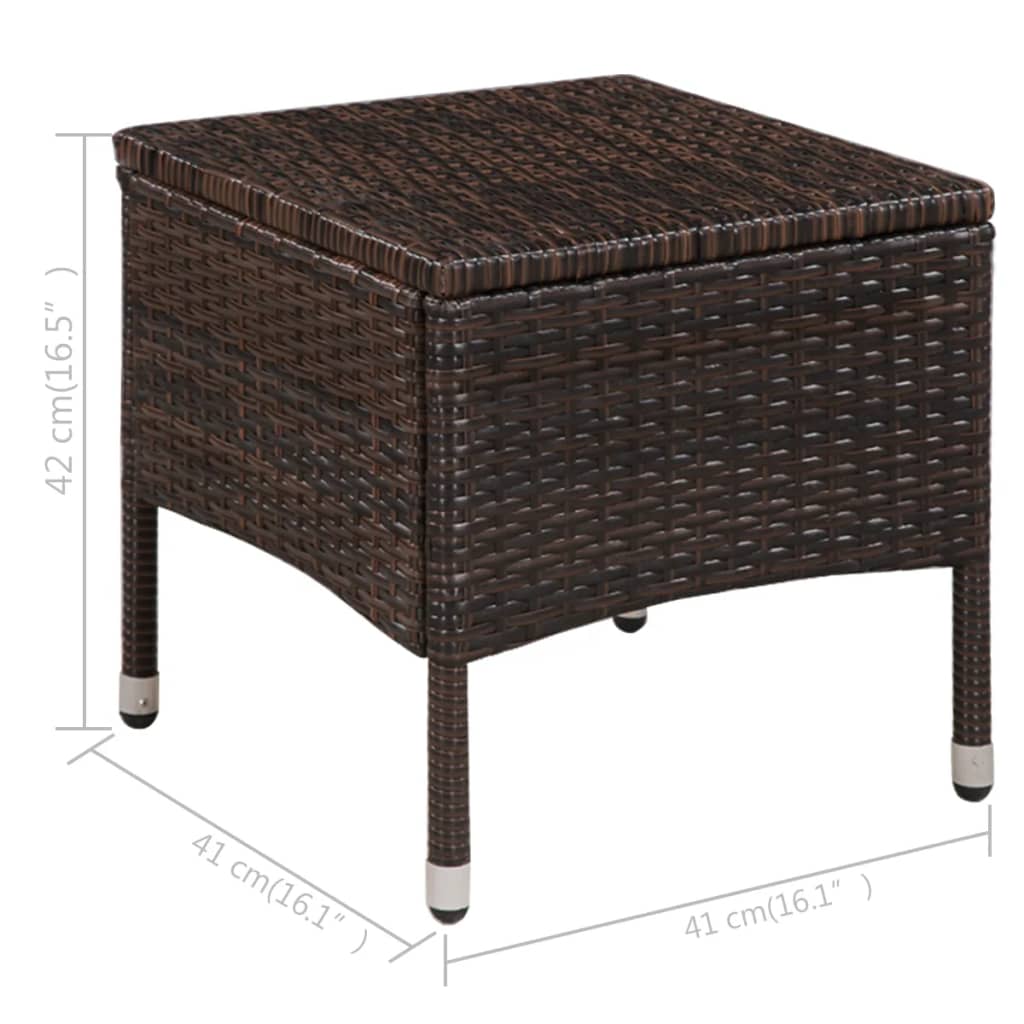 Mobilier de bistro 3 pcs Résine tressée Marron - XIOS
