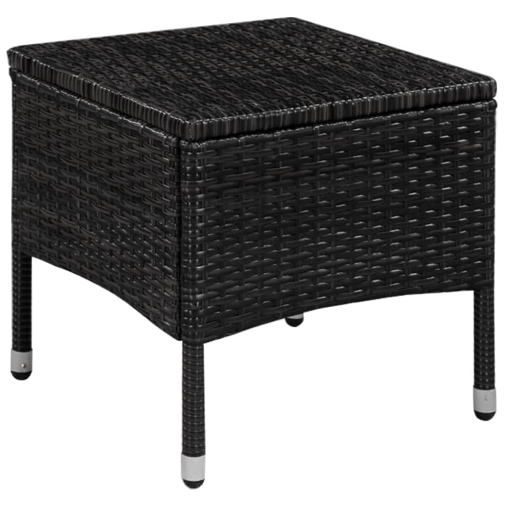 Ensemble de bistro 3 pcs Résine tressée Noir - XIOS