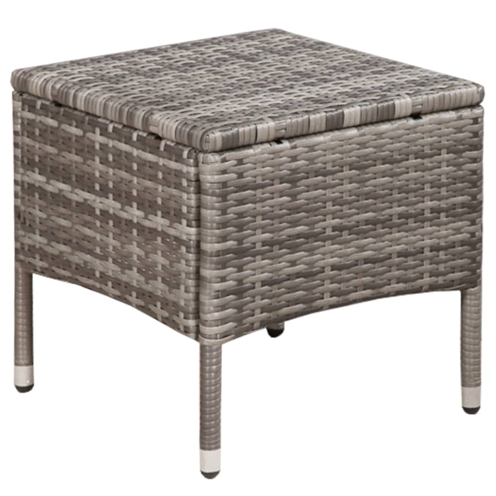 Mobilier de bistro 3 pcs Résine tressée Gris - XIOS