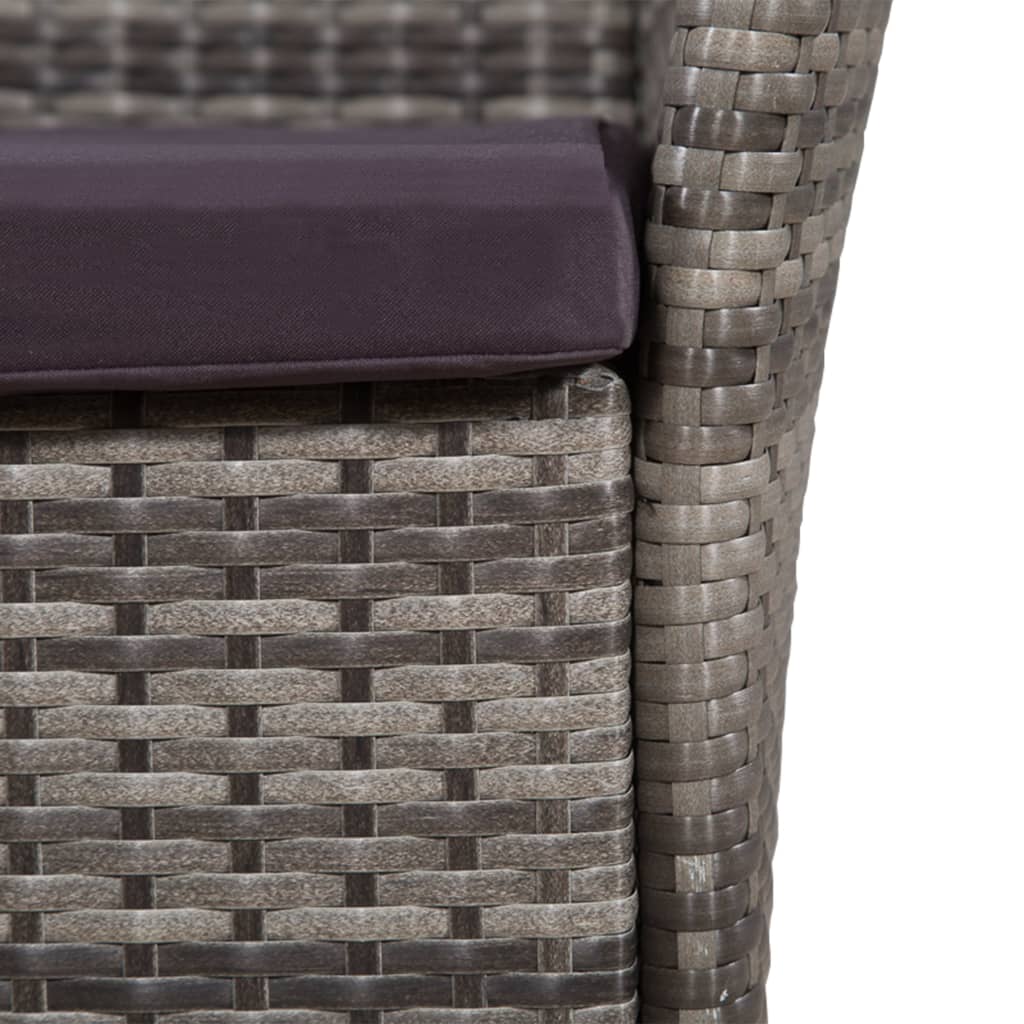 Mobilier de bistro 3 pcs Résine tressée Gris - XIOS