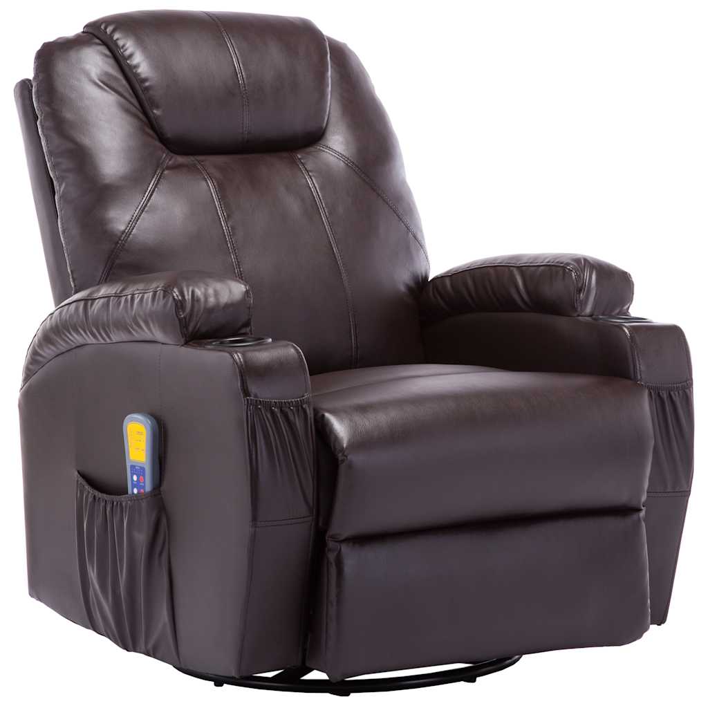 Fauteuil à bascule de massage Marron Similicuir - XIOS