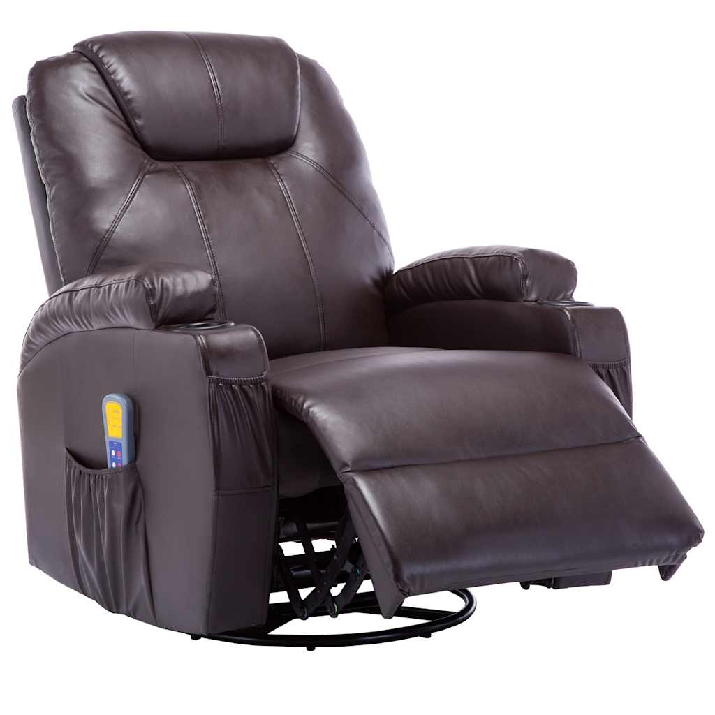 Fauteuil à bascule de massage Marron Similicuir - XIOS