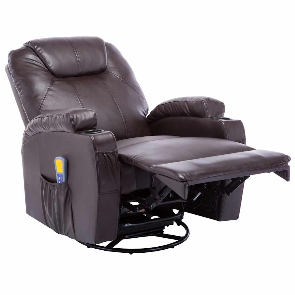Fauteuil à bascule de massage Marron Similicuir - XIOS