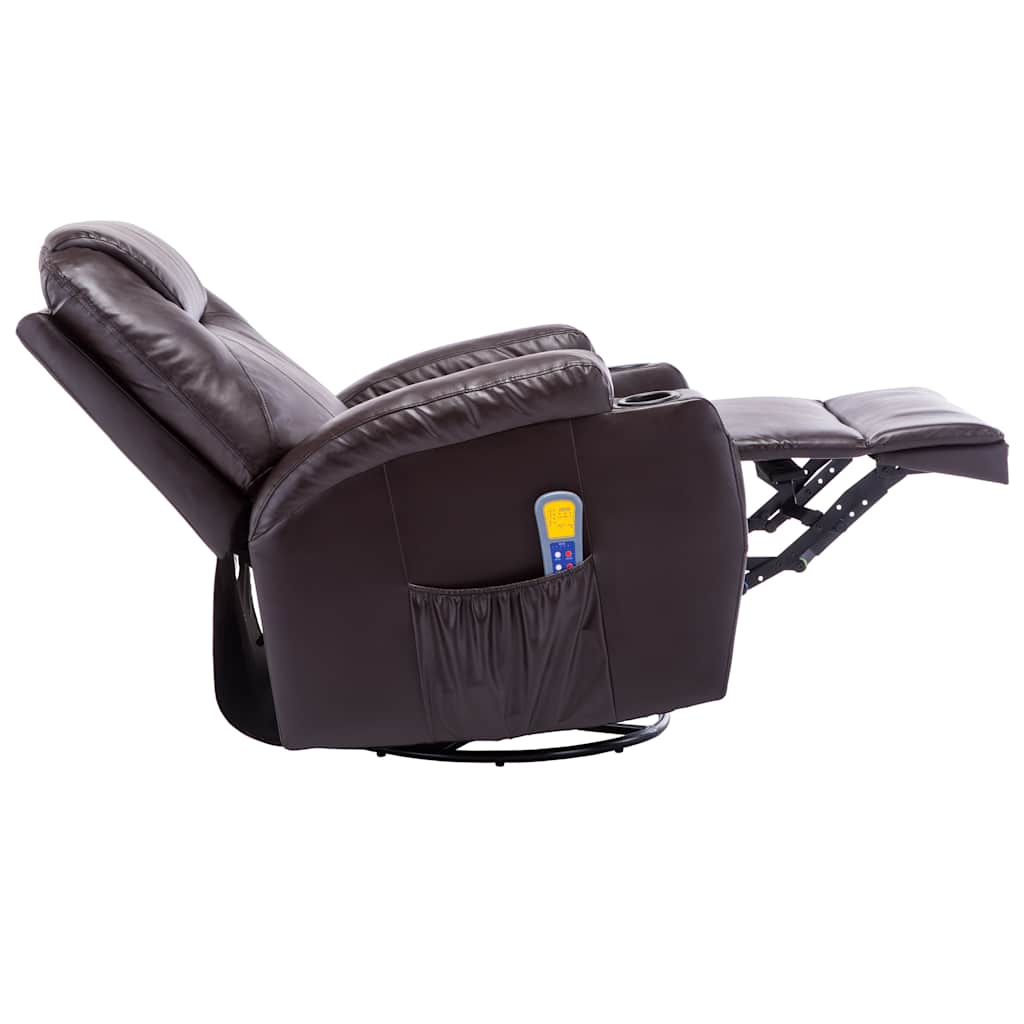 Fauteuil à bascule de massage Marron Similicuir - XIOS