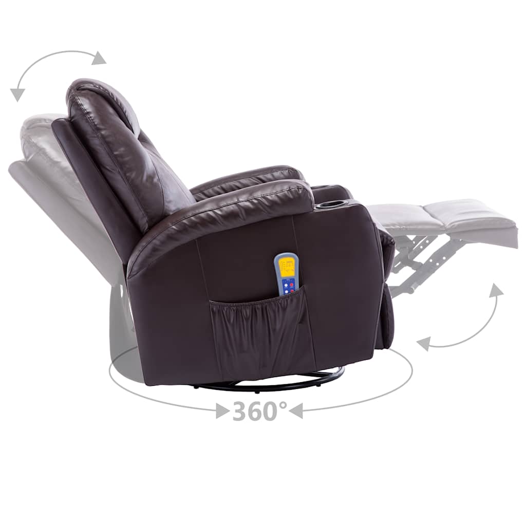 Fauteuil à bascule de massage Marron Similicuir - XIOS