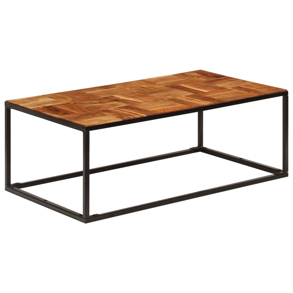 Table basse 110x60x40 cm Bois d'acacia solide et acier - XIOS