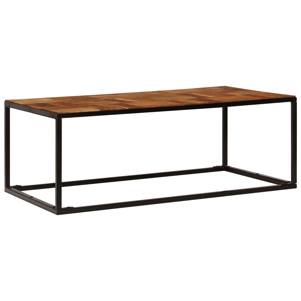 Table basse 110x60x40 cm Bois d'acacia solide et acier - XIOS