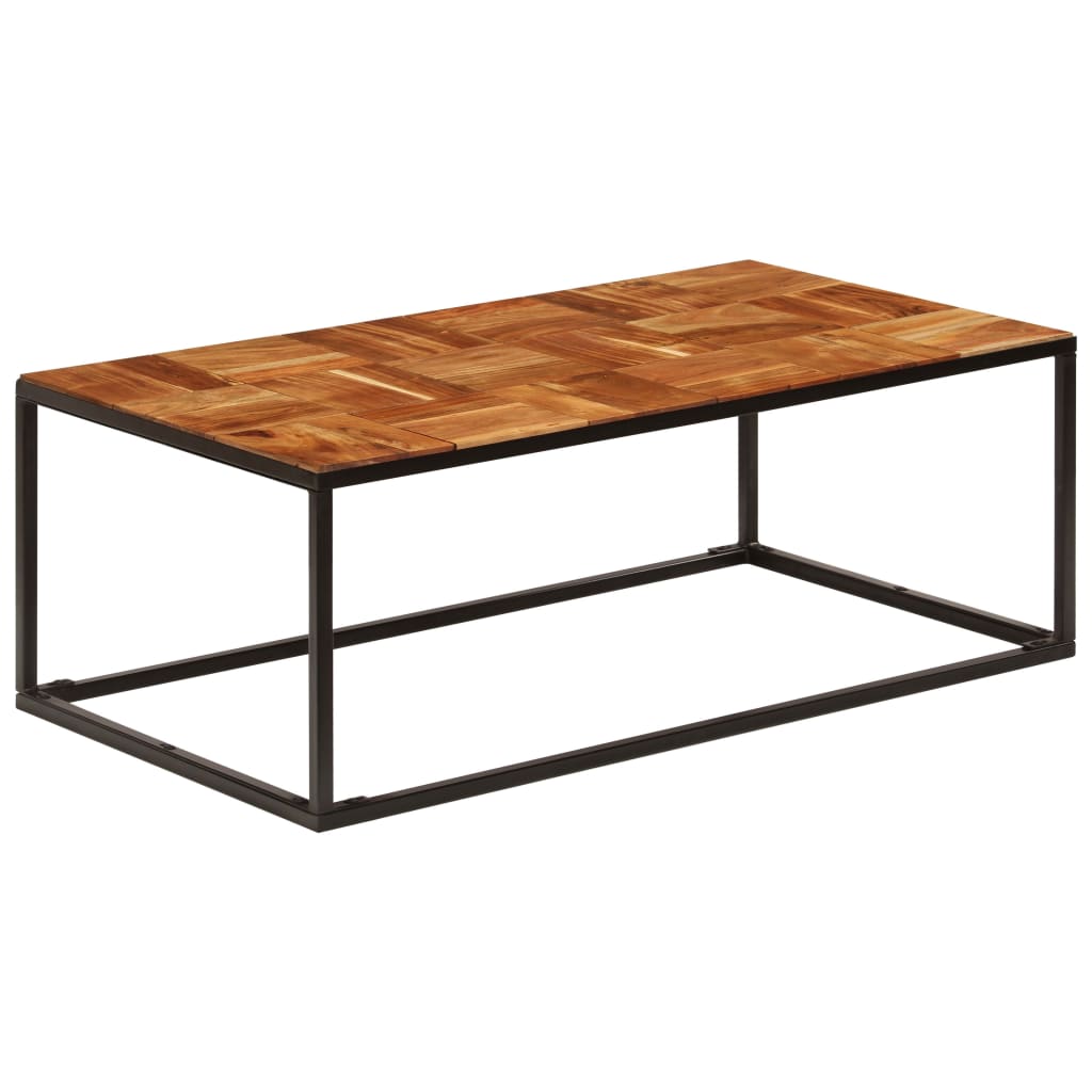 Table basse 110x60x40 cm Bois d'acacia solide et acier - XIOS