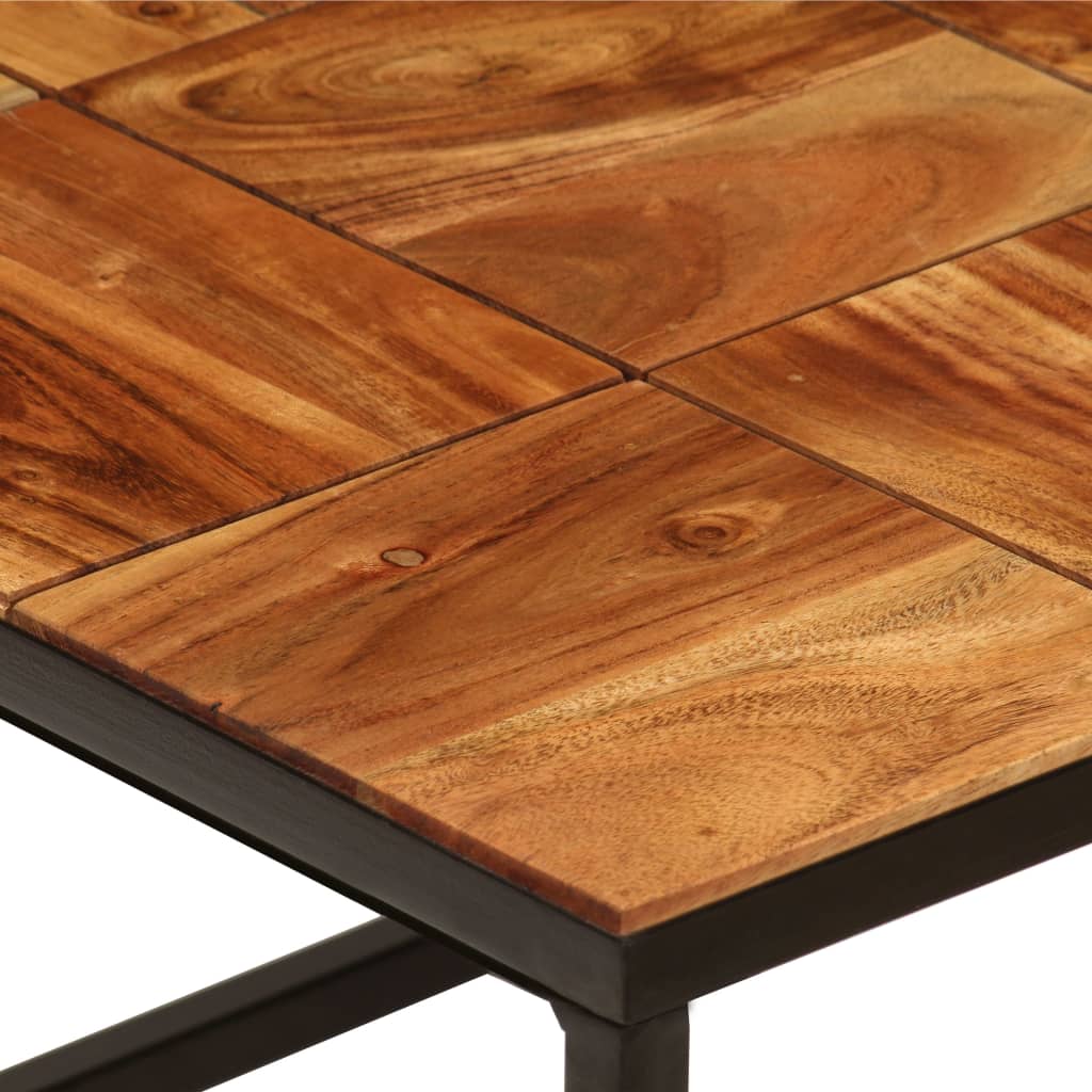 Table basse 110x60x40 cm Bois d'acacia solide et acier - XIOS