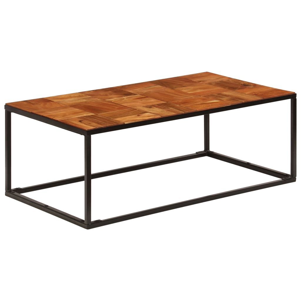 Table basse 110x60x40 cm Bois d'acacia solide et acier - XIOS