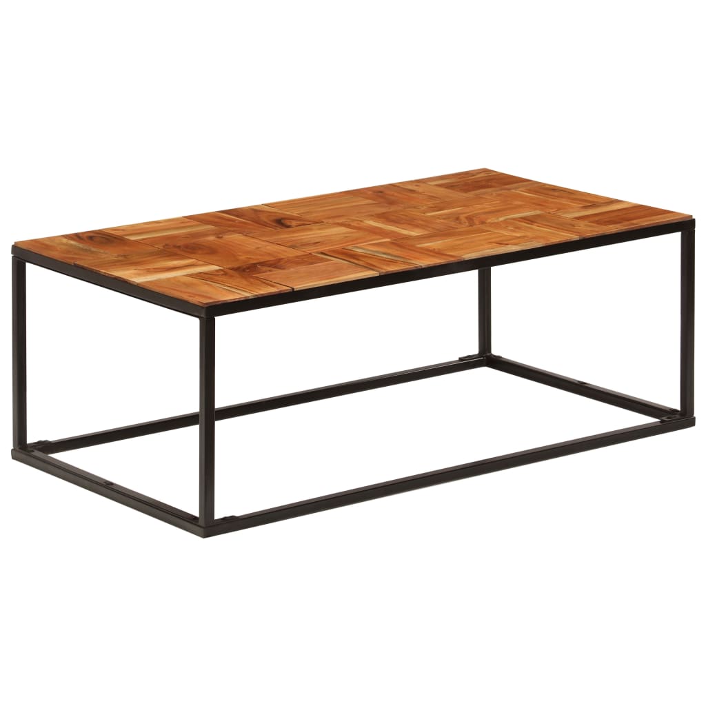 Table basse 110x60x40 cm Bois d'acacia solide et acier - XIOS