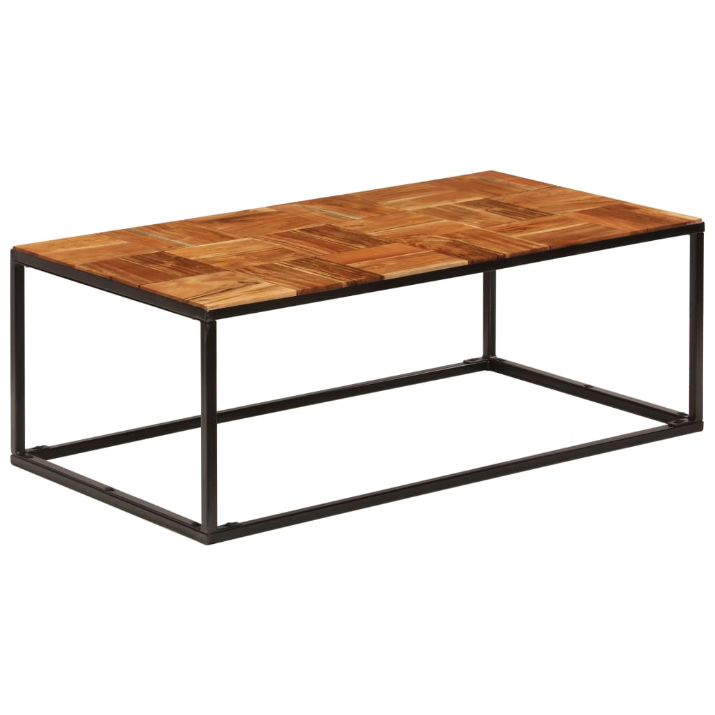 Table basse 110x60x40 cm Bois d'acacia solide et acier - XIOS