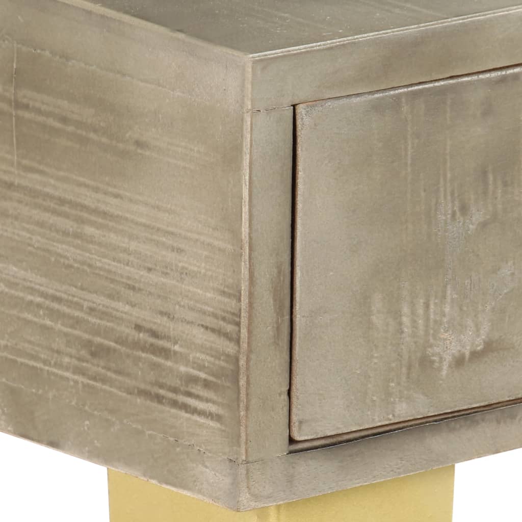 Table console Bois de manguier Gris avec laiton 110x35x76 cm - XIOS