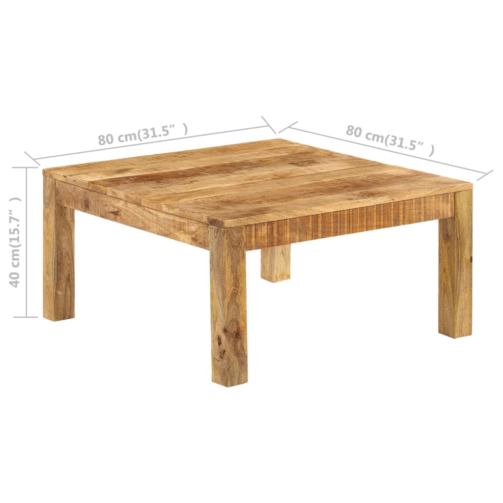 Table basse 80x80x40 cm Bois de manguier massif - XIOS