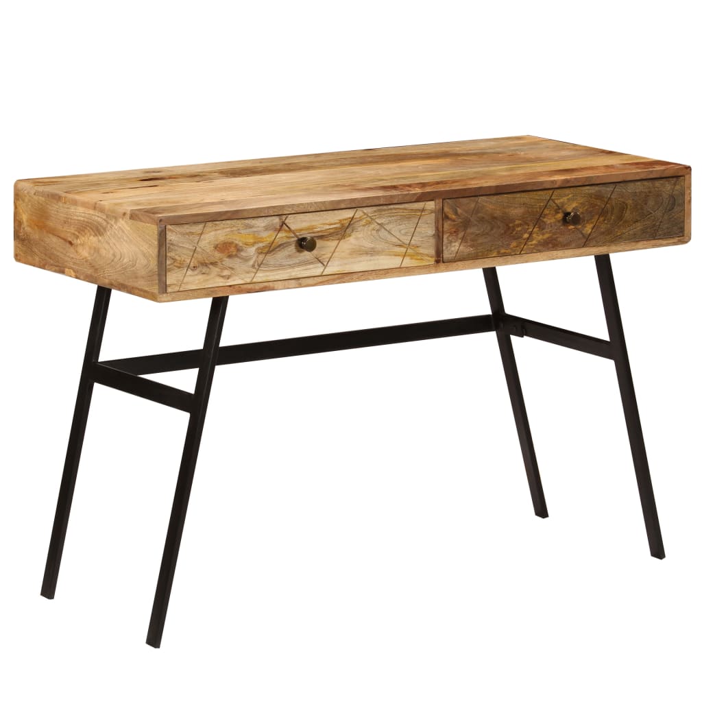 Bureau avec tiroirs Bois solide de manguier 110x50x76 cm Bureaux vidaXL