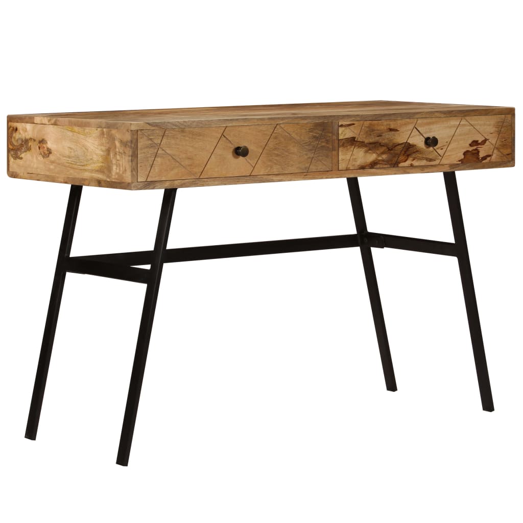 Bureau avec tiroirs Bois solide de manguier 110x50x76 cm Bureaux vidaXL