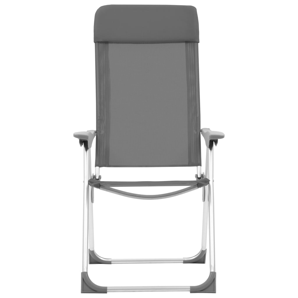 Chaises de camping pliables lot de 4 Gris Aluminium Meubles de camping vidaXL