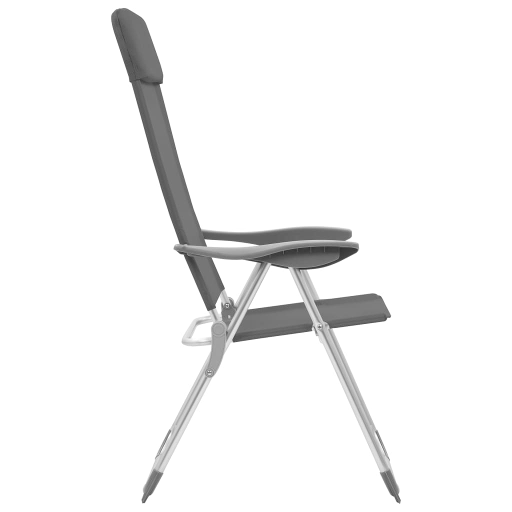 Chaises de camping pliables lot de 4 Gris Aluminium Meubles de camping vidaXL