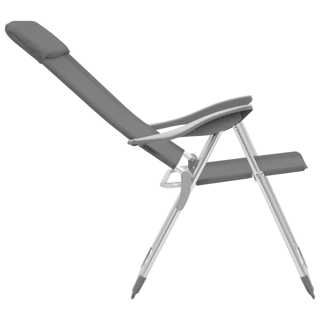 Chaises de camping pliables lot de 4 Gris Aluminium Meubles de camping vidaXL