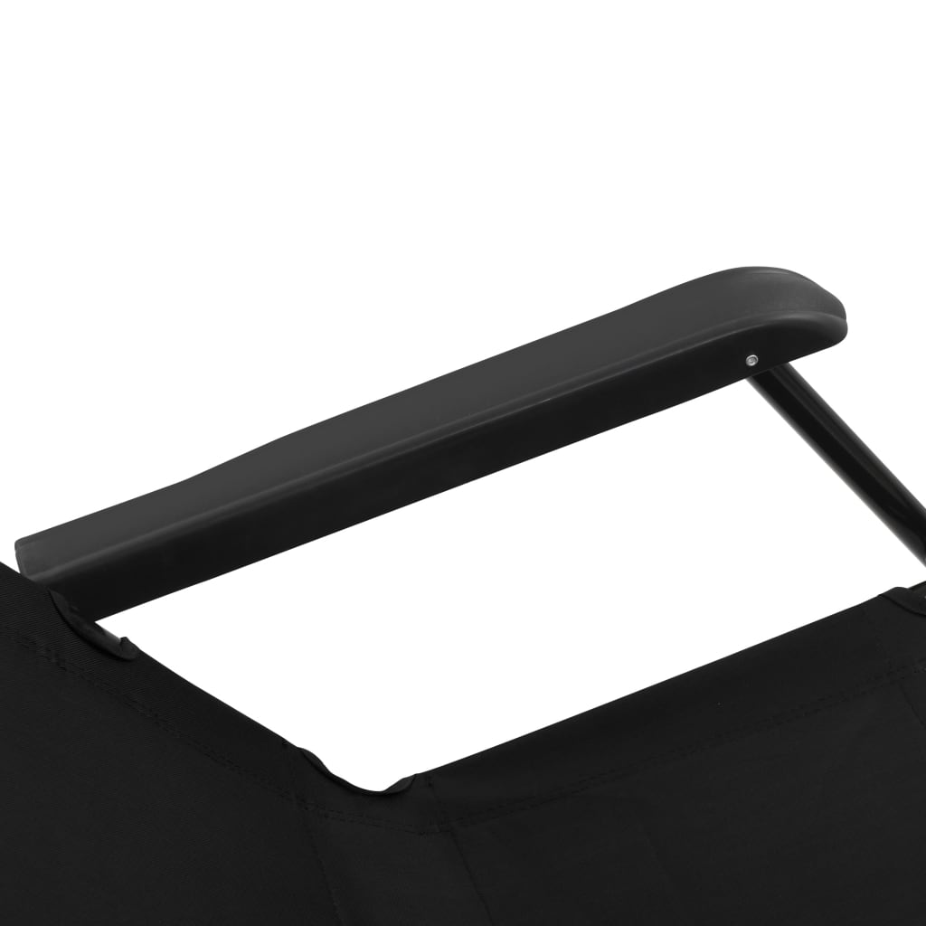 Chaises longues pliables 2 pcs avec repose-pied Acier Noir Bains de soleil vidaXL
