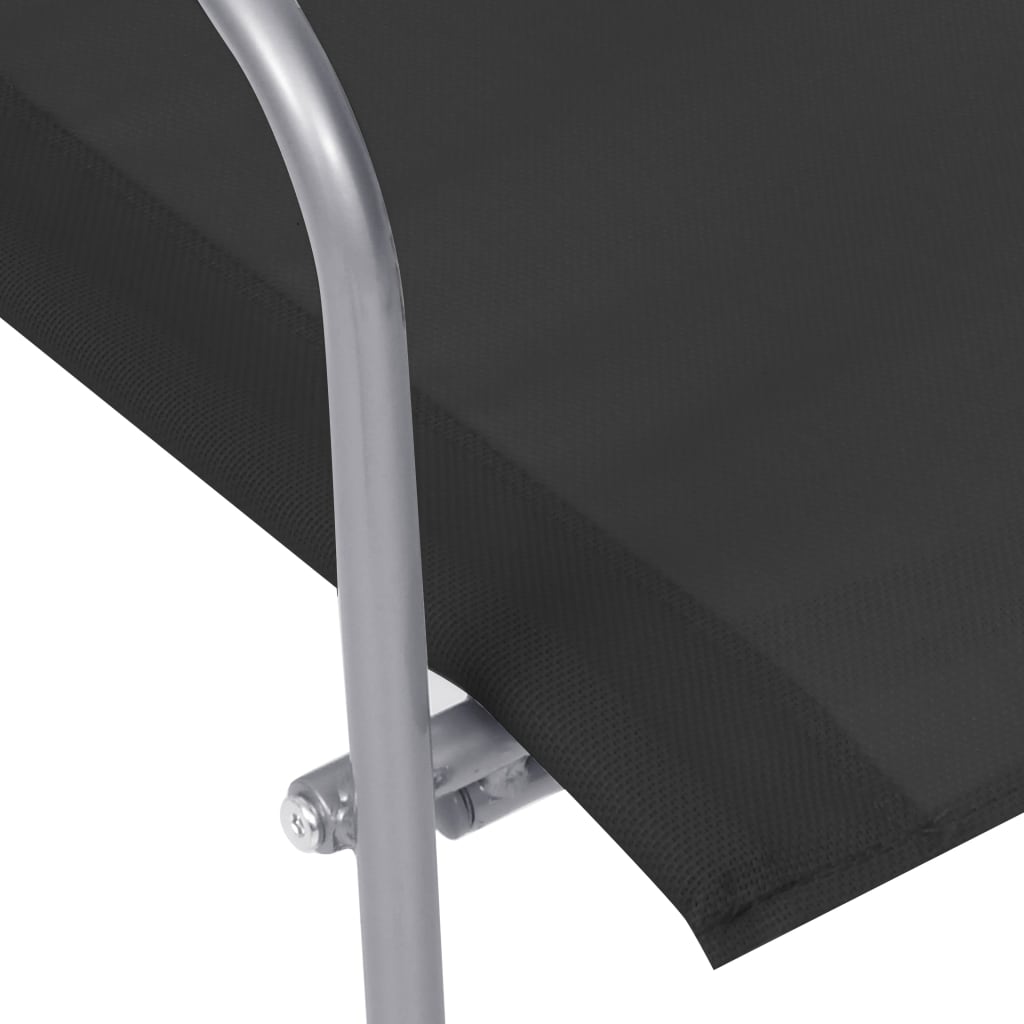 Salon de jardin 4 pcs Tissu et acier Noir - XIOS