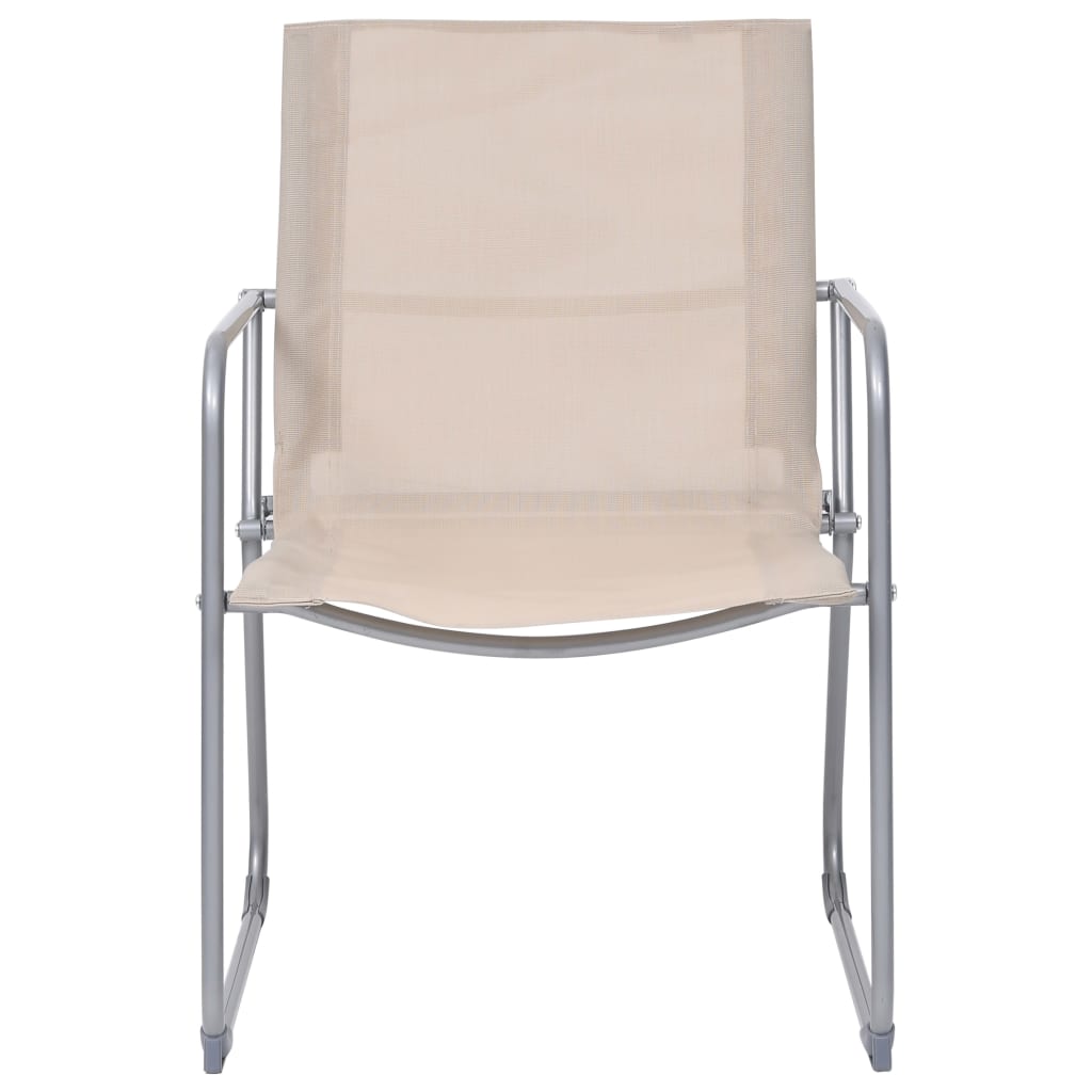 Salon de jardin 4 pcs Tissu et acier Crème - XIOS