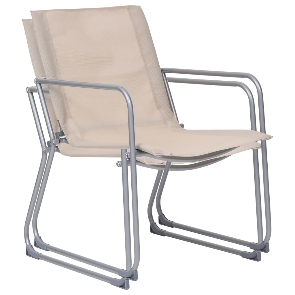 Salon de jardin 4 pcs Tissu et acier Crème - XIOS