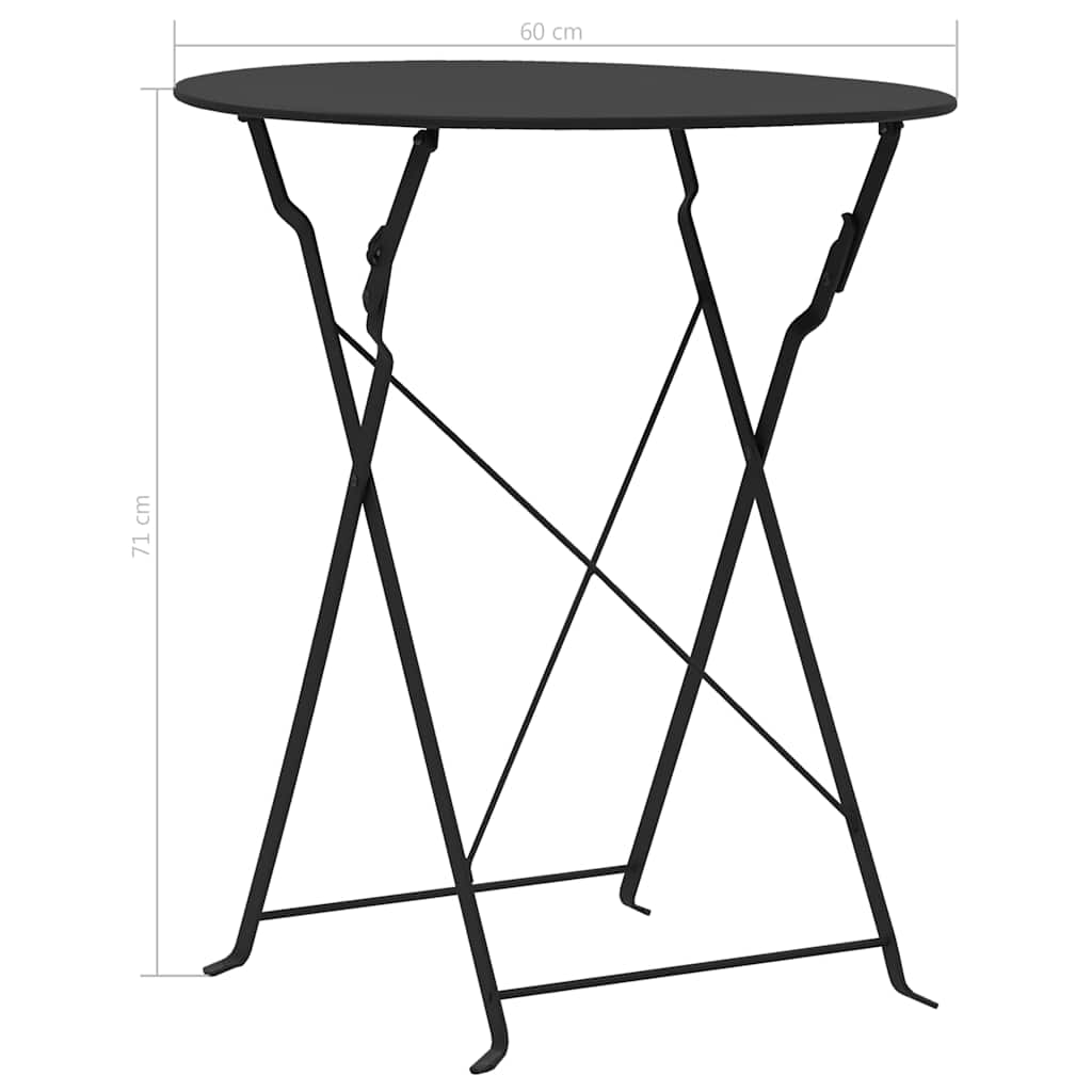 Ensemble de bistro 3 pcs Acier Noir - XIOS