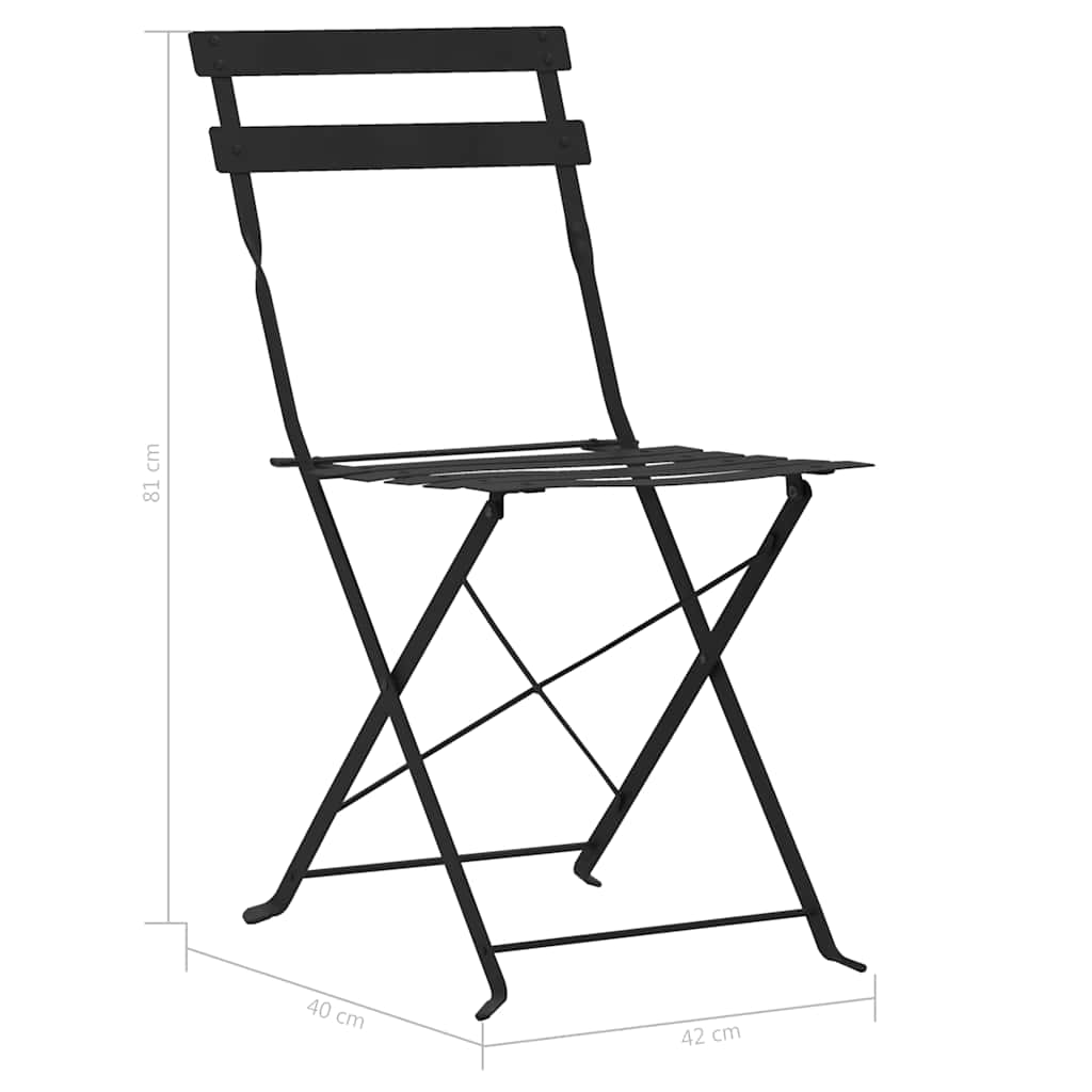 Ensemble de bistro 3 pcs Acier Noir - XIOS