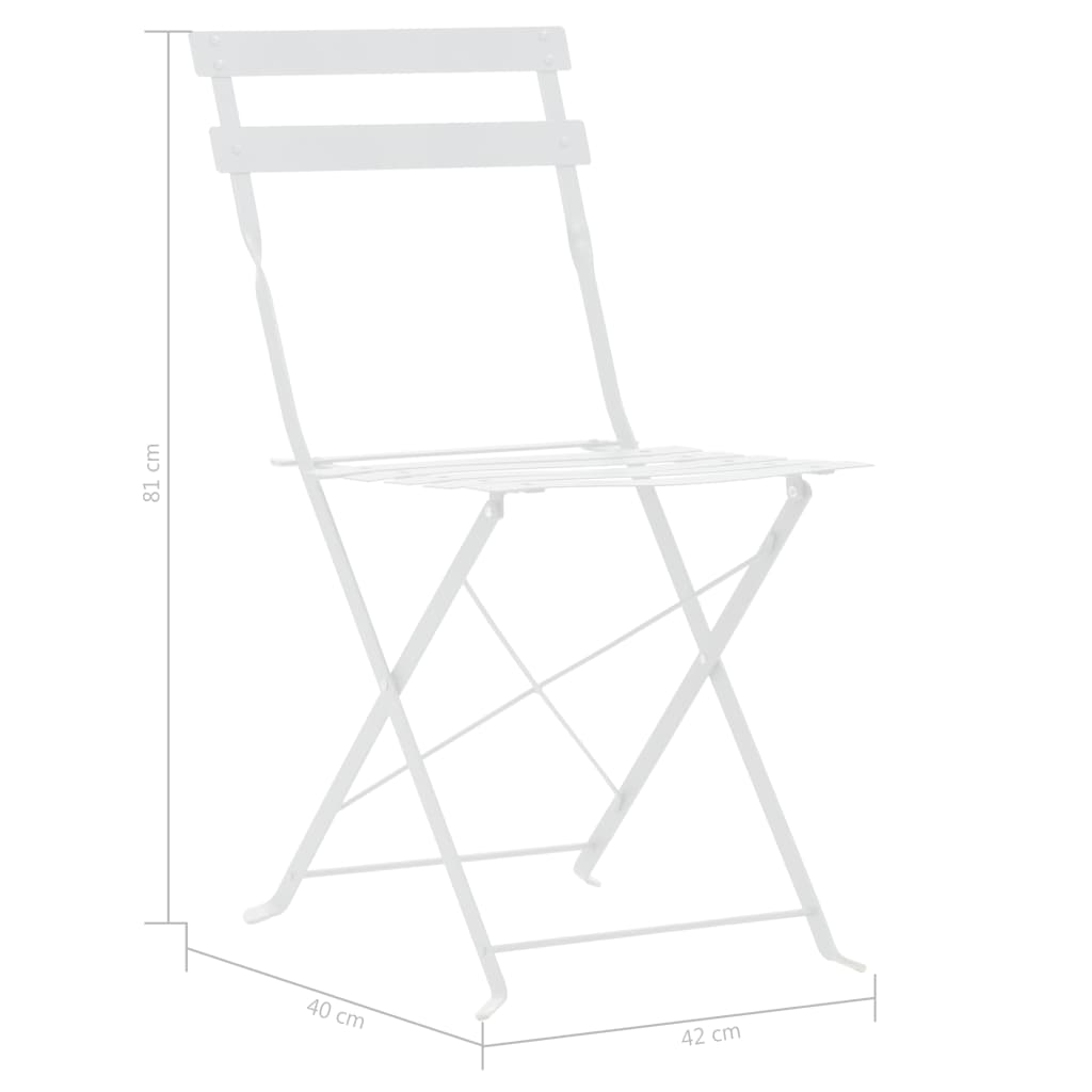 Mobilier de bistro 3 pcs Acier Blanc - XIOS