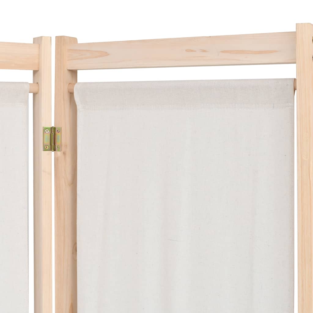 Cloison de séparation 5 panneaux Crème 200 x 170 x 4 cm Tissu - XIOS