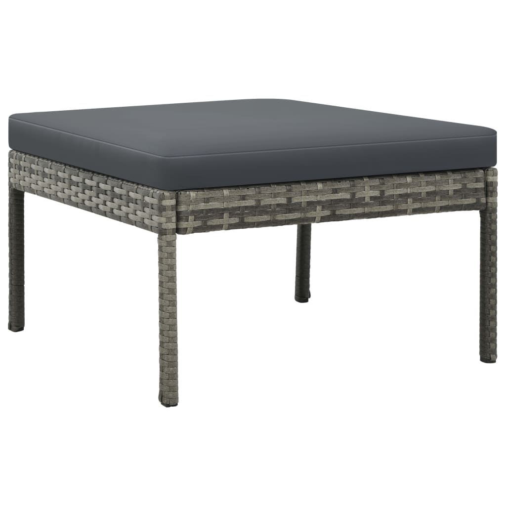 Salon de jardin 3 pcs avec coussins Résine tressée Gris - XIOS