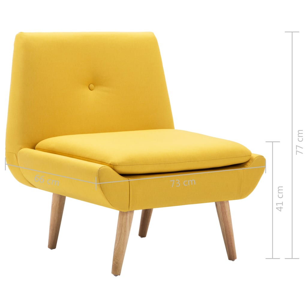Fauteuil sans accoudoirs jaune tissu - XIOS