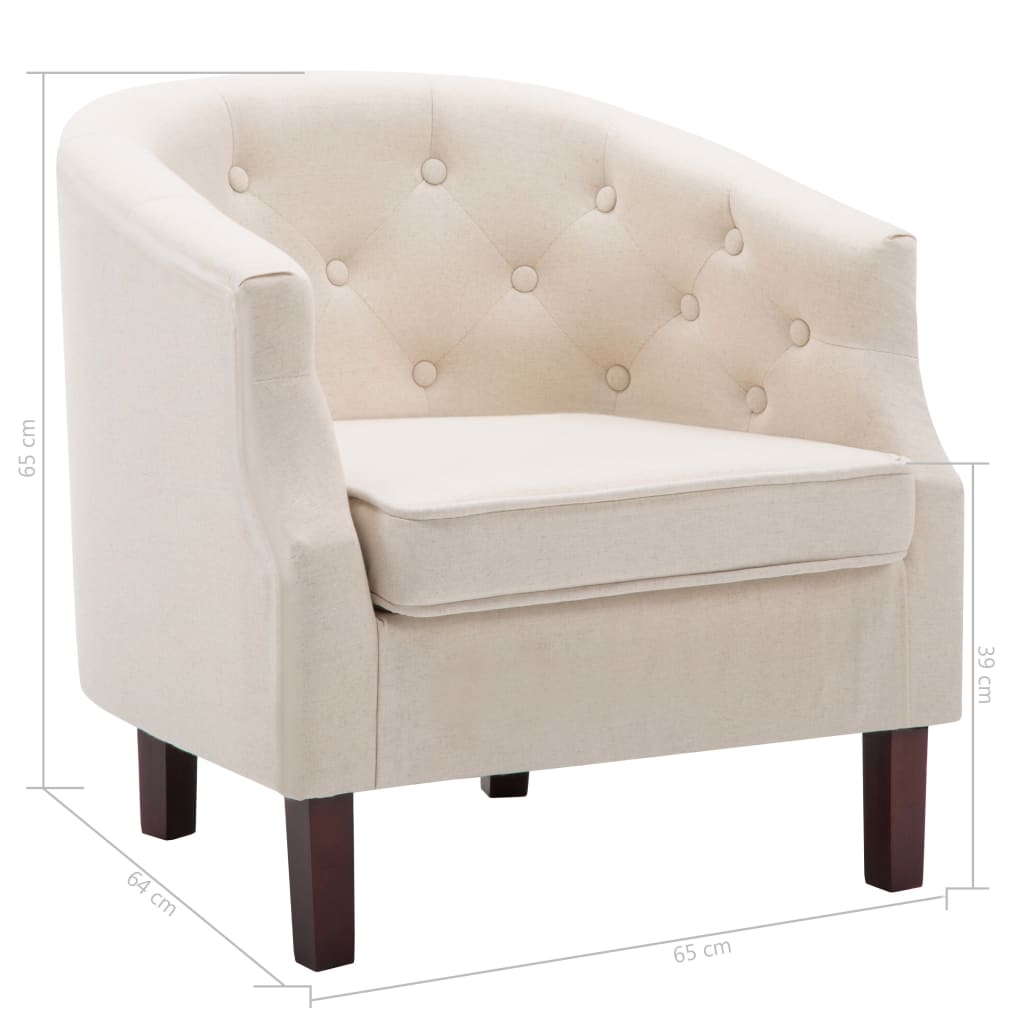 Fauteuil beige tissu - XIOS