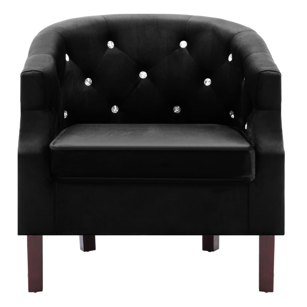 Fauteuil noir velours - XIOS