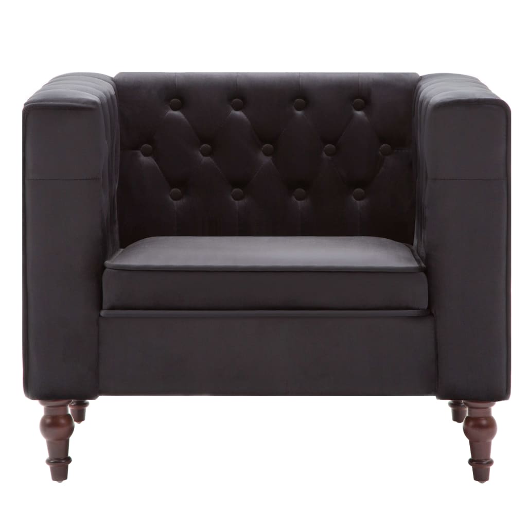 Fauteuil noir velours - XIOS