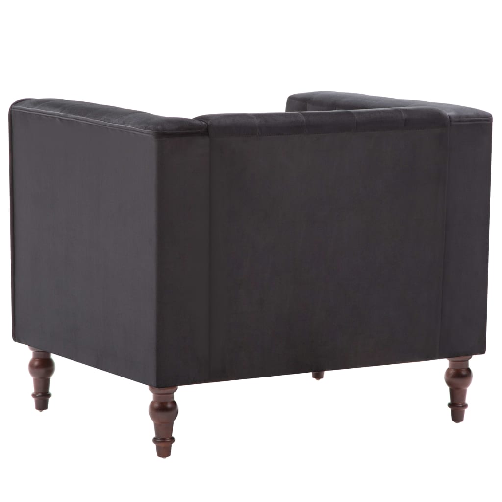 Fauteuil noir velours - XIOS