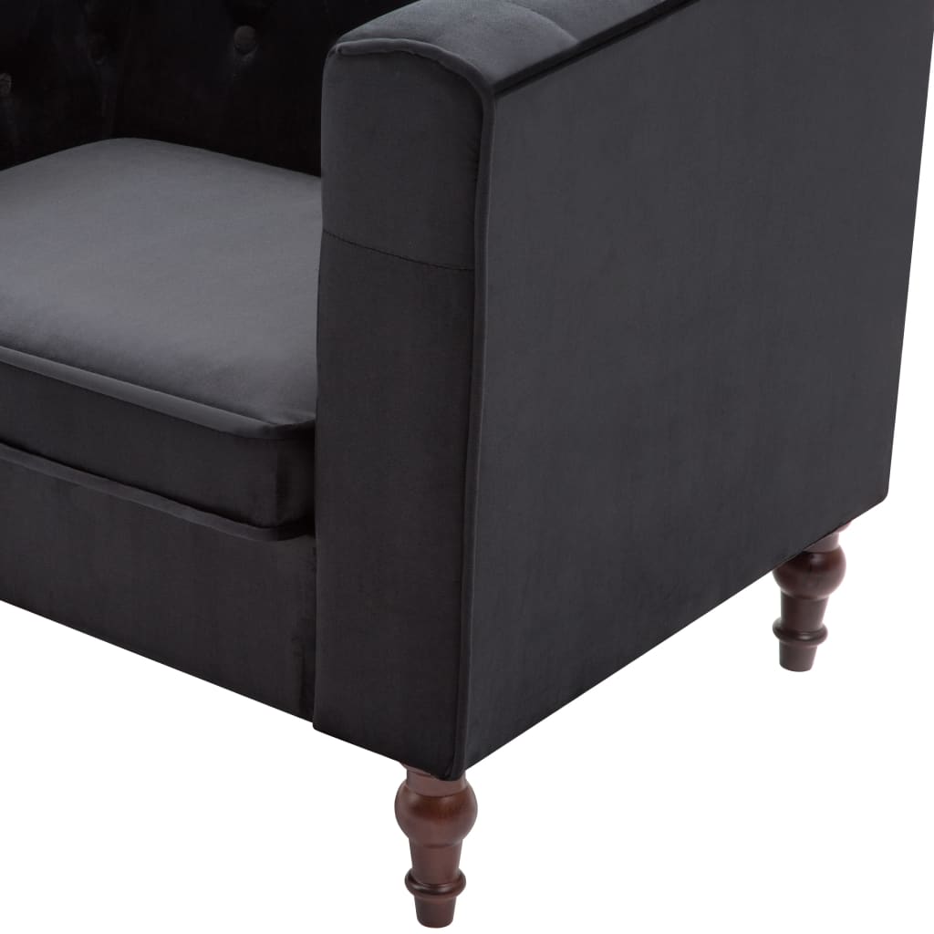 Fauteuil noir velours - XIOS