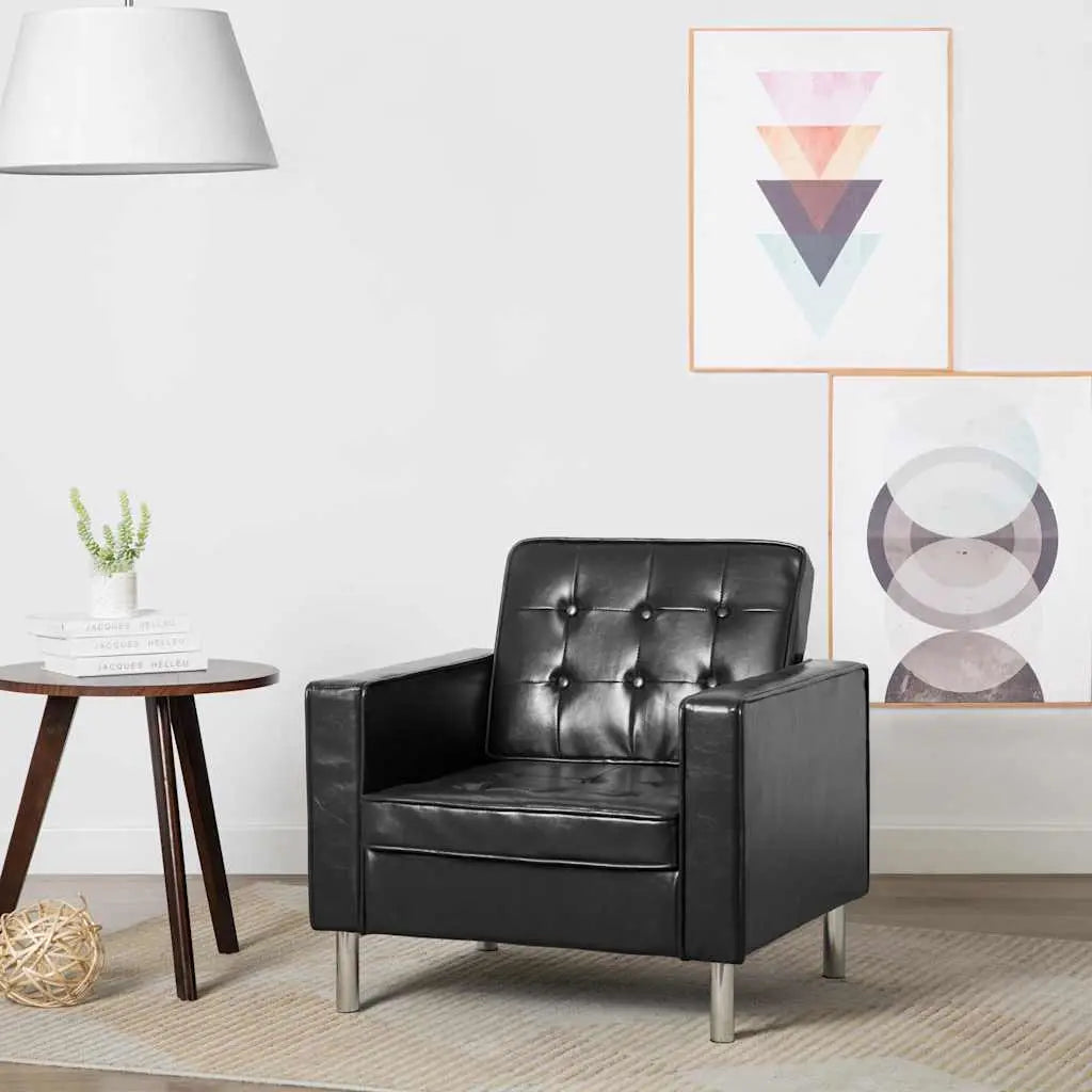 Fauteuil Noir 75x70x75 cm Similicuir - XIOS