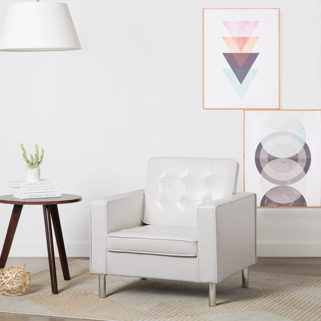 Fauteuil blanc similicuir Fauteuils vidaXL