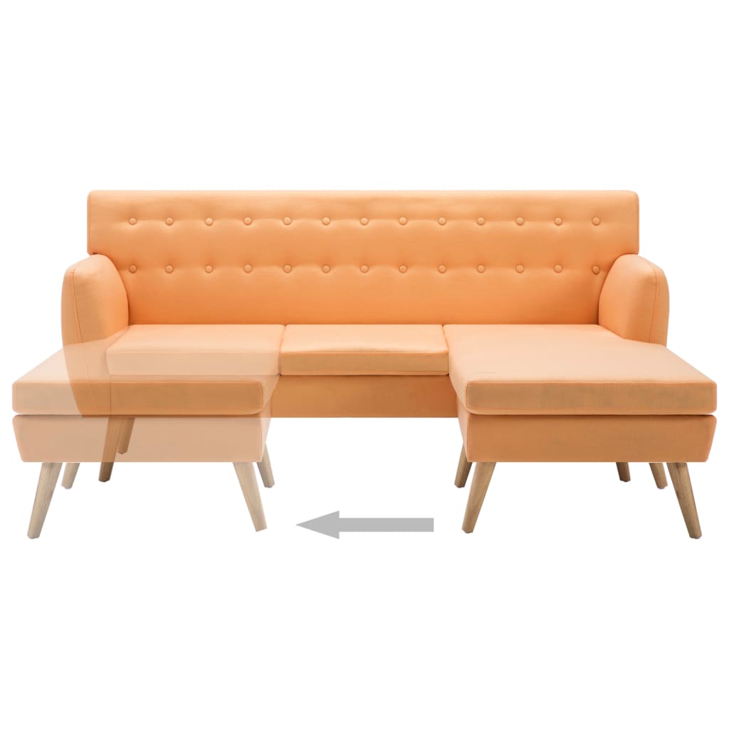 Canapé d'angle revêtement en tissu 171,5x138x81,5 cm orange - XIOS