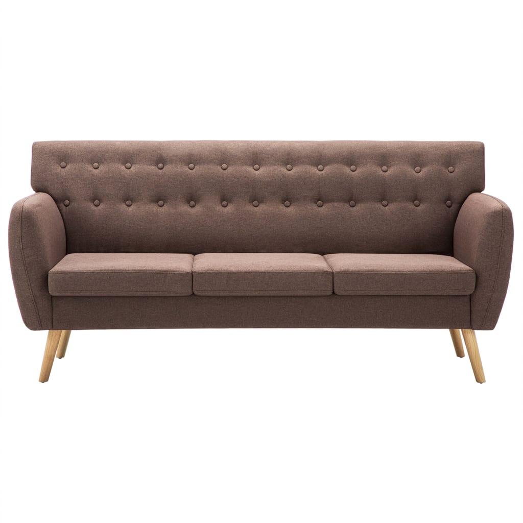 Canapé à 3 places revêtement en tissu 172x70x82 cm marron - XIOS