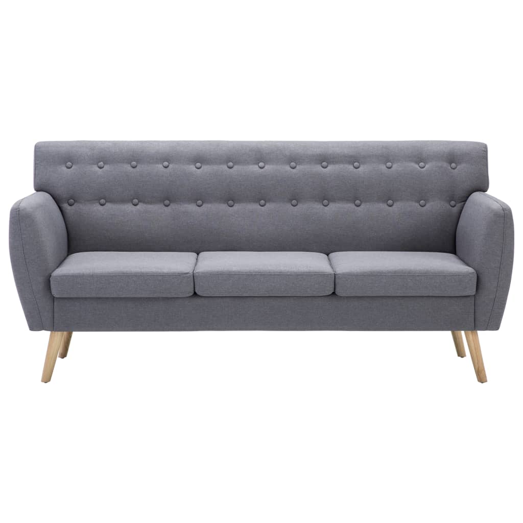Canapé à 3 places revêtement en tissu 172x70x82 cm gris clair - XIOS