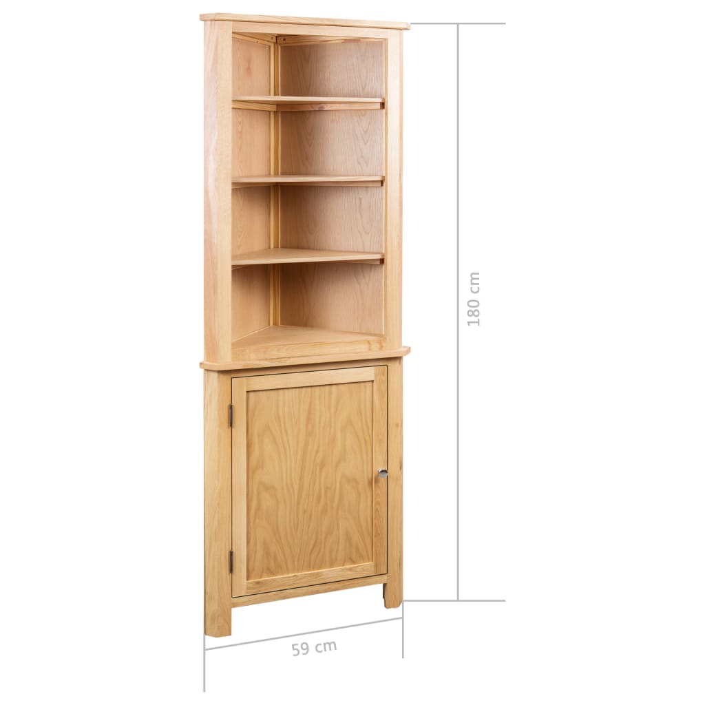 Armoire d'angle 59x36x180 cm Bois de chêne massif - XIOS