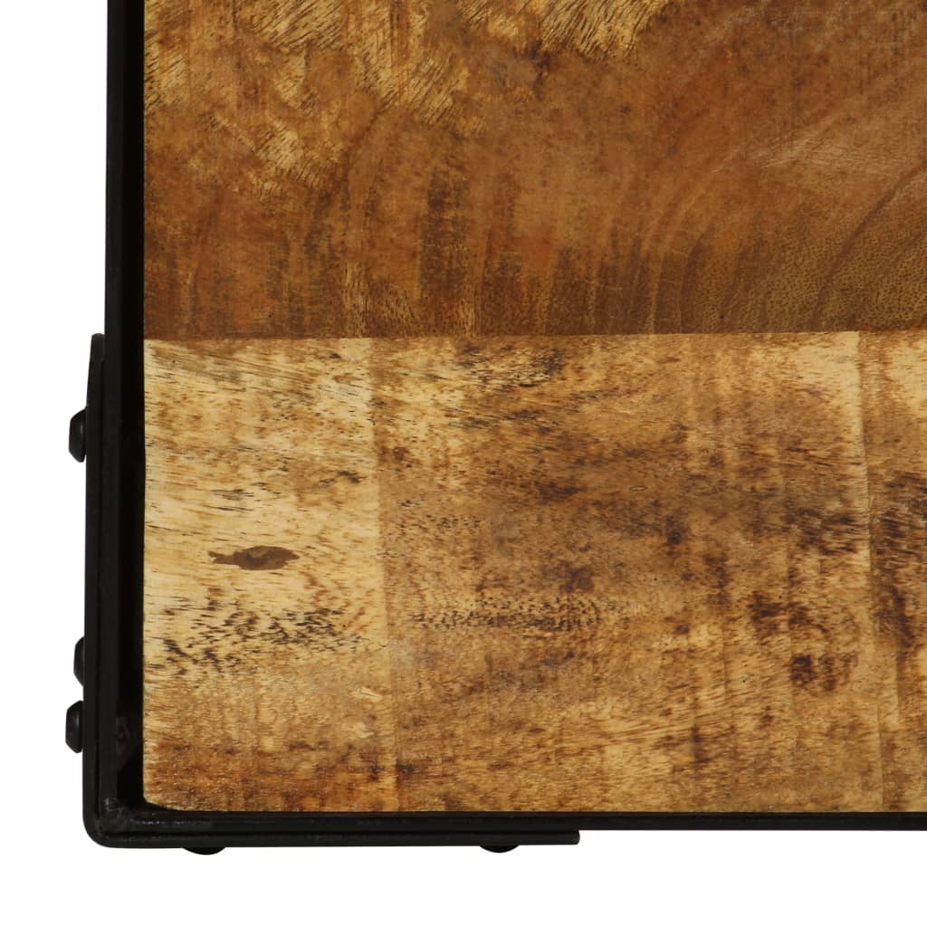 Table basse Bois massif de manguier brut et acier 110 cm - XIOS