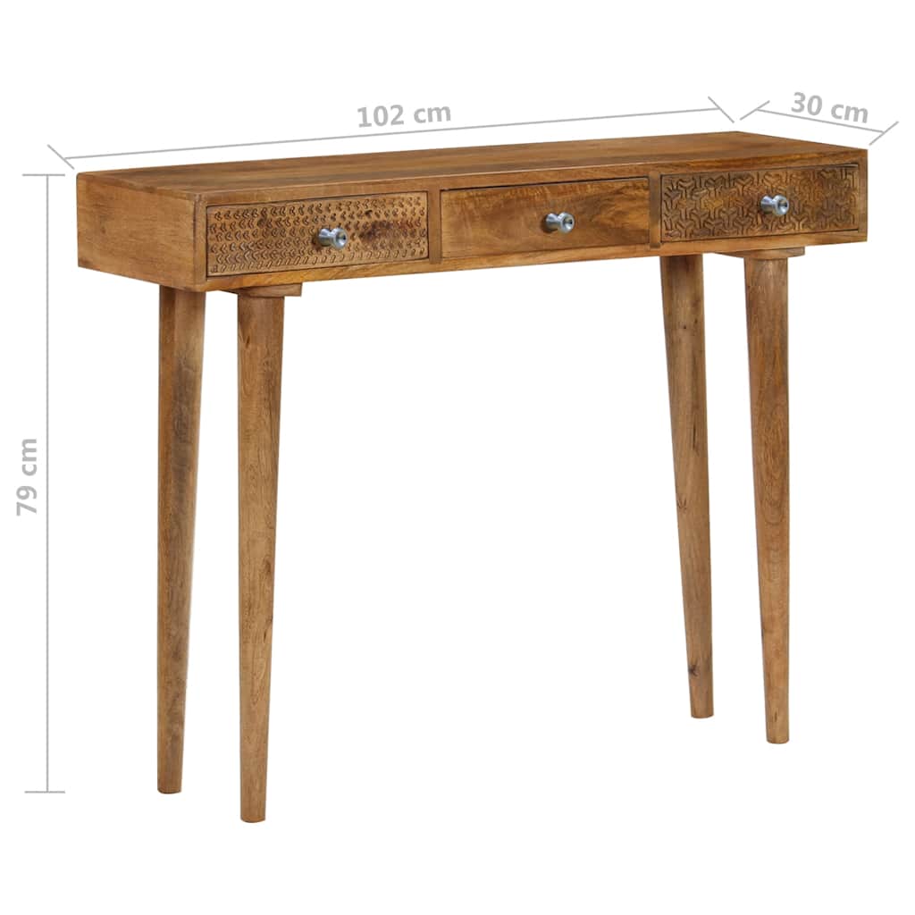 Table console Bois de manguier massif 102x30x79 cm - XIOS